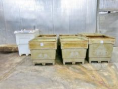 (7) Polypropylene Gaylord Style Totes Approx. 300-Gallon Cap.