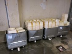 (4) 25 x 25 x 21 Stainless Steel Mixing Totes w/ Plastic Bins