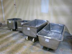 (3) Stainless Steel Castered Totes