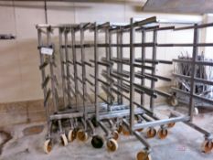 (8) Castered Stainless Steel Smoking Racks