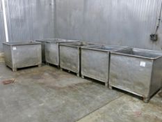 (6) Approx. 300-Gallon Stainless Steel Vats