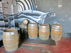 (5) Full Size Oak Wood Barrels, Oak Tap Barrel