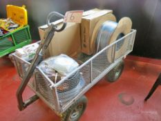 4-Wheel Castered Garden Cart w/ Contents Incl Accuflex Food Grade Plastic Tubing, Commerical Hoses