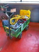 Gorilla Carts 4-Wheel Cart w/ Contents Incl Hand Tools, Sawzalls, Heat Guns, Sanders, Electrical
