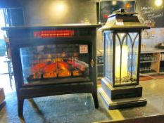 Electric Lantern w/ Heater, Electric Freestanding Fireplace w/ Heater