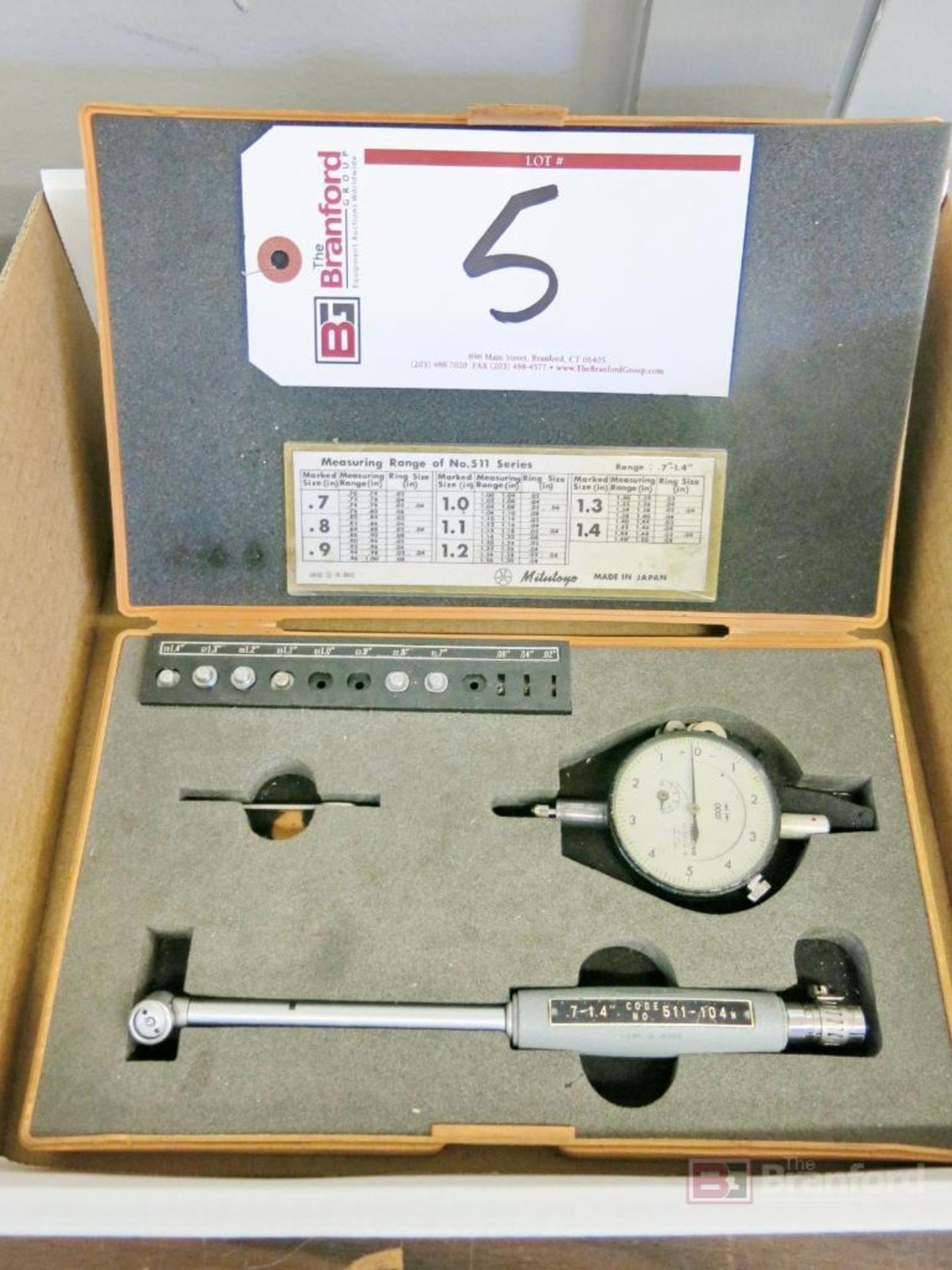 Mitutoyo Model 511-104 .7" to 1.4" Dial Bore Gauge