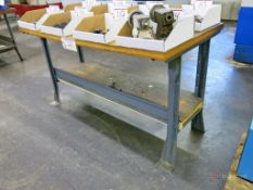 (3) Steel Frame Wood Top Work Benches, (2) Custom Made Work Benches