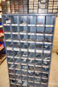 Shelving unit and contents inc gaskets, springs, washers, motors, pumps, etc