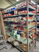 Shelving unit and contents inc Graphics cards, power supplies, valves, etc