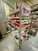 Shelving unit and contents inc Electrical breakers, interface boards, AB modules, etc