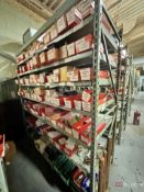 Shelving unit and contents inc circuitboards, power racks, breakers, capacitors, etc