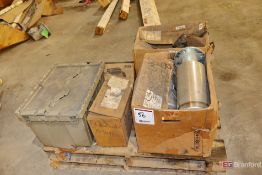 Pallet of misc items including Baldor, Ametek motors, etc