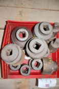 Lot of Large Square Impact Sockets