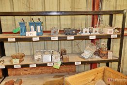 Rack and contents including misc cylinders