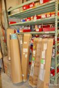 Shelving unit and contents inc Bearings, light curtains, lenox blades, etc