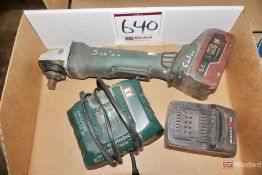 Metabo 180 Grinder, (2) Batteries, Charger