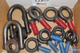 Lot of Various Sized I-Bolts - New, (2) M-Hooks