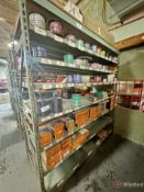 Shelving unit and contents including large qty of Bearings