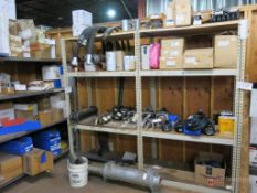 (2) Sections of Teardrop Style Medium Duty Racks, Heavy Duty Steel Rack w/ Contents