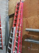 Assorted Aluminum and Fiberglass Ladders