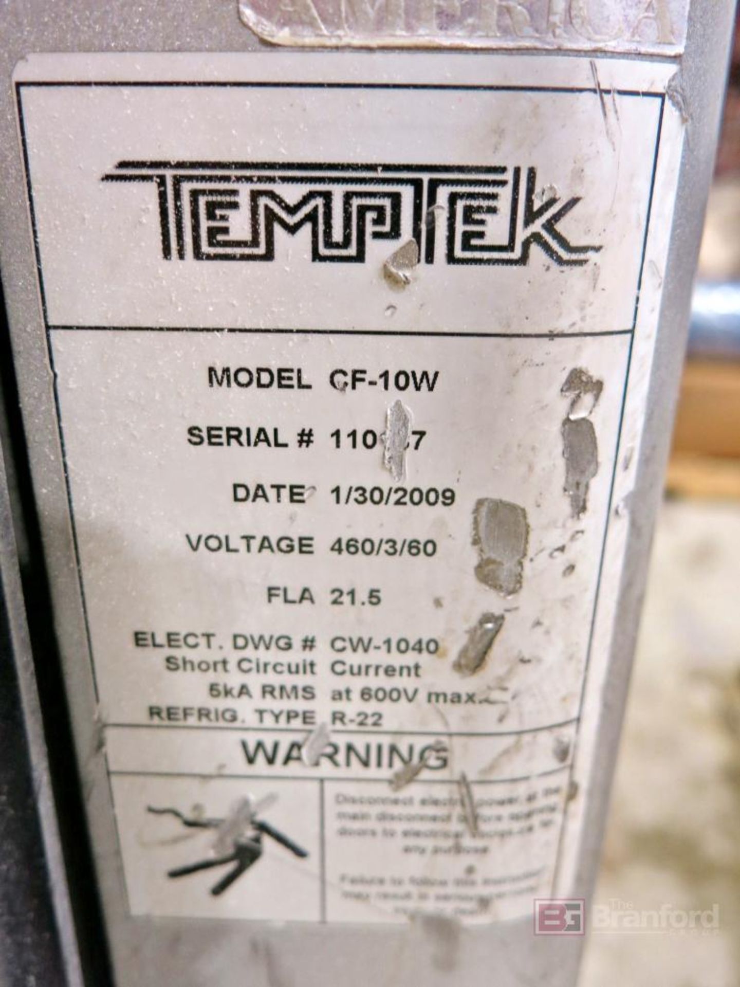 Temptek CF-10W Portable 10-Ton Water-cooled Chiller, (2009) - Image 3 of 3
