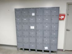 (3) Sections of 3 over 6 Cubby Style Employee Lockers