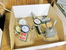 Large Lot of Magnetic Dial Indicator Stands & Dial Indicators