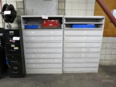 Assorted File Cabinets, Mini Fridge, Microwave, Desk