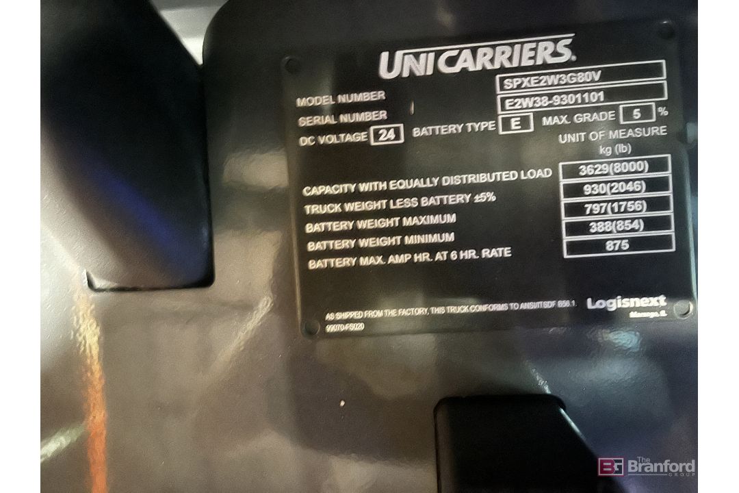 UniCarriers Electric Center Ride Pallet Jack w/ 96" Forks; Model: SPXE2W3G80V - Image 5 of 6