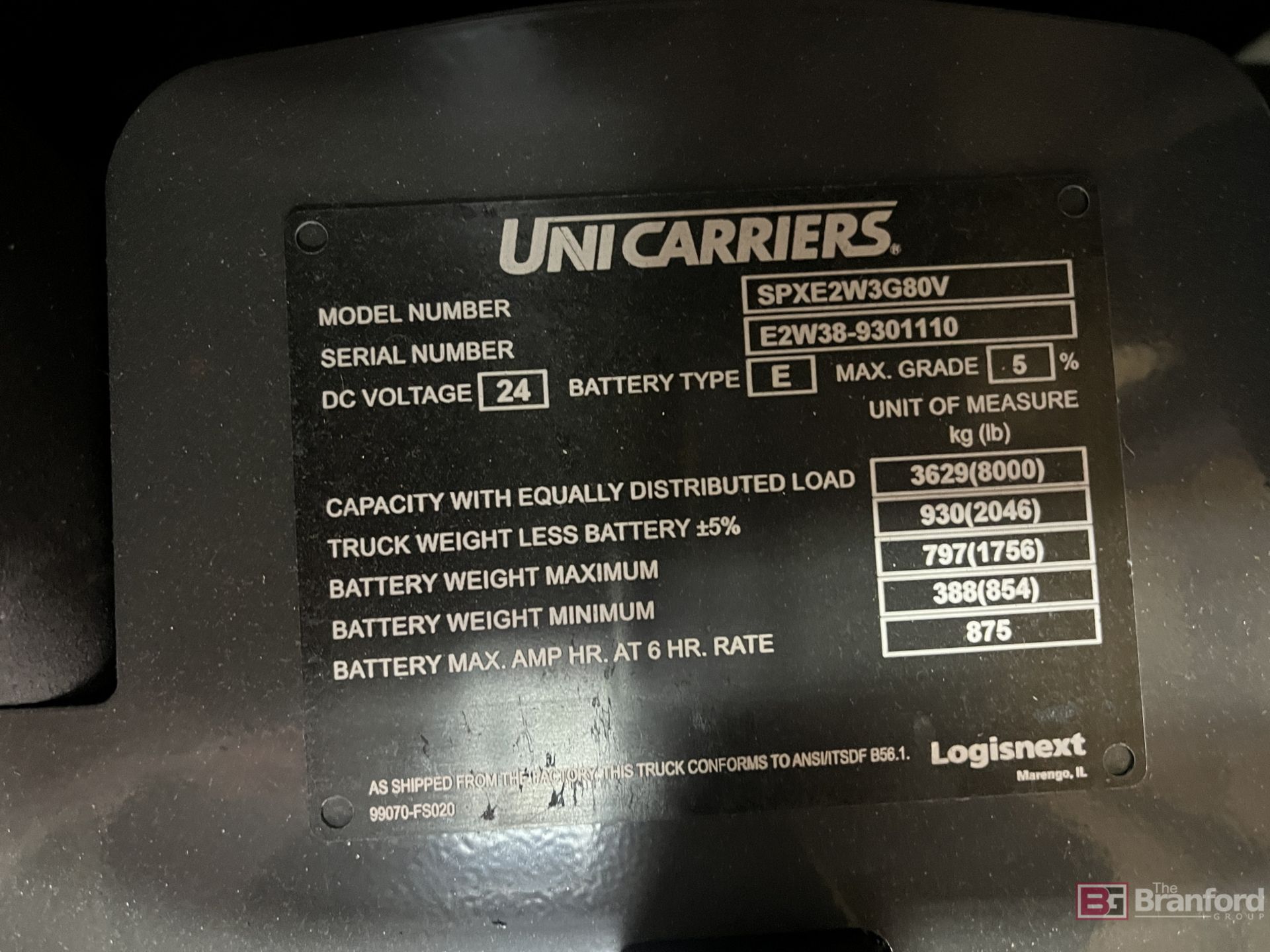 UniCarriers Electric Center Ride Pallet Jack w/ 96" Forks; Model: SPXE2W3G80V - Image 4 of 5