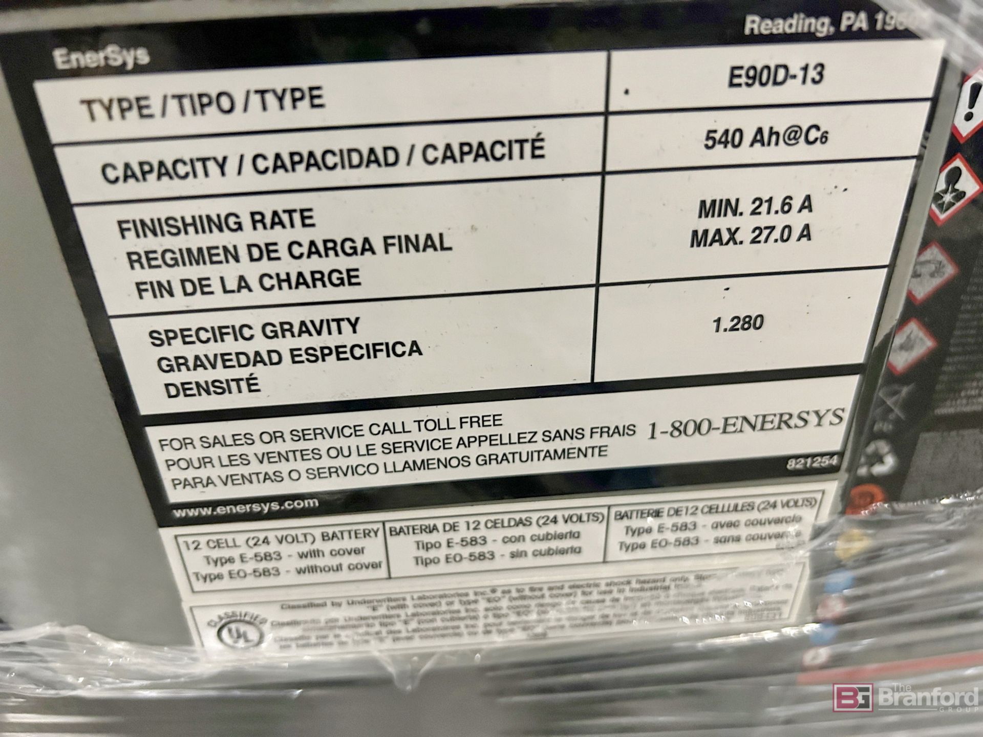 Lot (2) Pallets of (5) Concentric Electric Batteries; Model: E90D-13 - Image 5 of 7