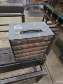 Lot of Drill Bits w/ Cabinet