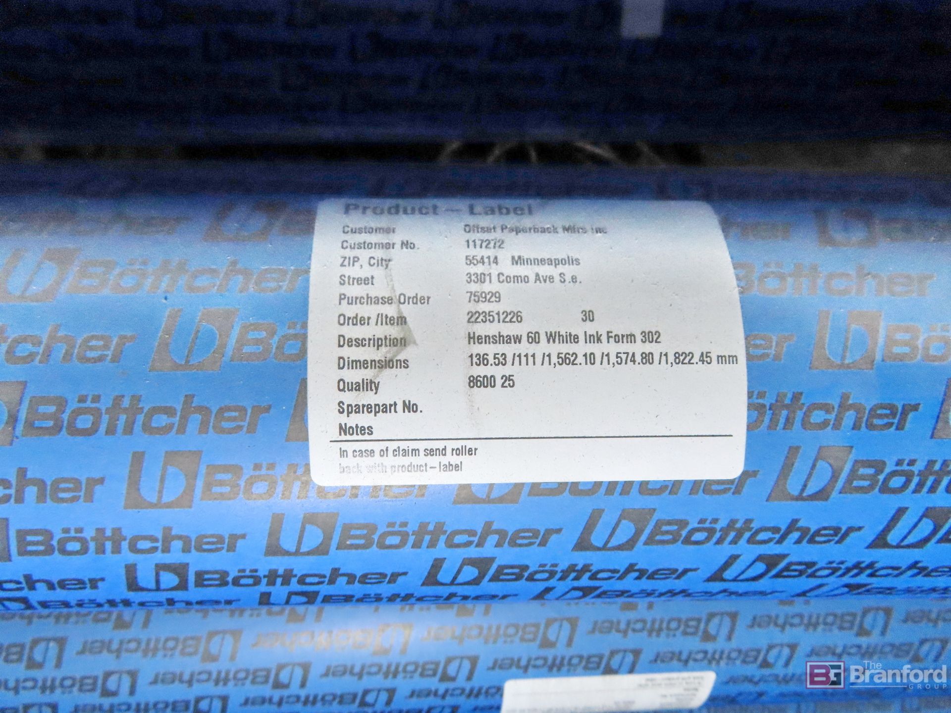 Assorted Bottcher Henshaw 60" Wide Ink Rolls - Image 3 of 4