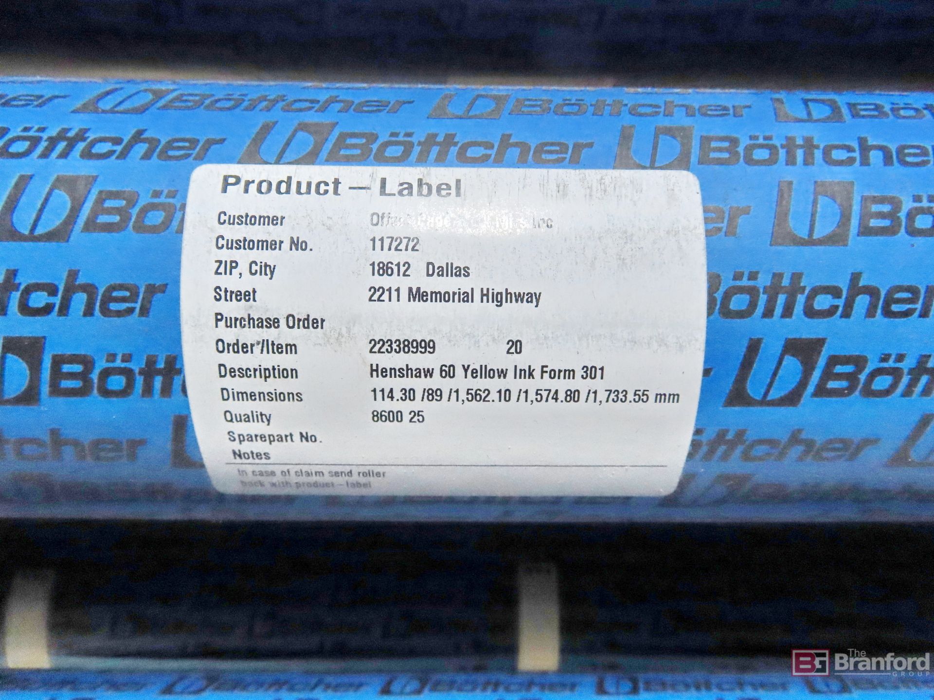 Assorted Bottcher Henshaw 60" Wide Ink Rolls - Image 4 of 4