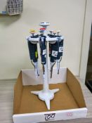 Lot of (6) Gilson Pipetman Various ML Pipettes w/ Stands