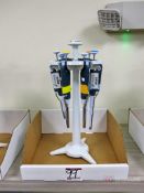 Lot of (6) Gilson Pipetman Various ML Pipettes w/ Stands