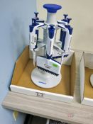 Lot of (6) Rainin Pipettes Lite XLS Various ML w/ Eppendorf Stand