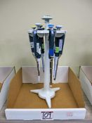 Lot of (6) Gilson Pipetman Various ML Pipettes w/ Stands