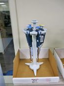 Lot of (6) Gilson Pipetman Various ML Pipettes w/ Stands