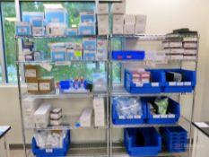 (2) Uline Metro Style Wire Racks w/ Assorted Consumables