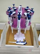 Lot of (10) Rainin Pipette Lite XLS Various ML w/ Stand