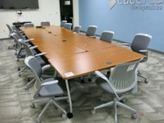 (6) Conference Room Castered Tables, (15) Steelcase Office Chairs