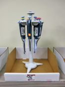 Lot of (6) Gilson Pipetman Various ML Pipettes w/ Stands
