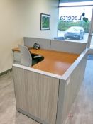 Modular Reception Desk w/ Office Chair, (2) Reception Chairs, End Table