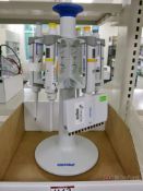 Lot of (6) Eppendorf Research Plus Variable ML Pipettes w/ Stands