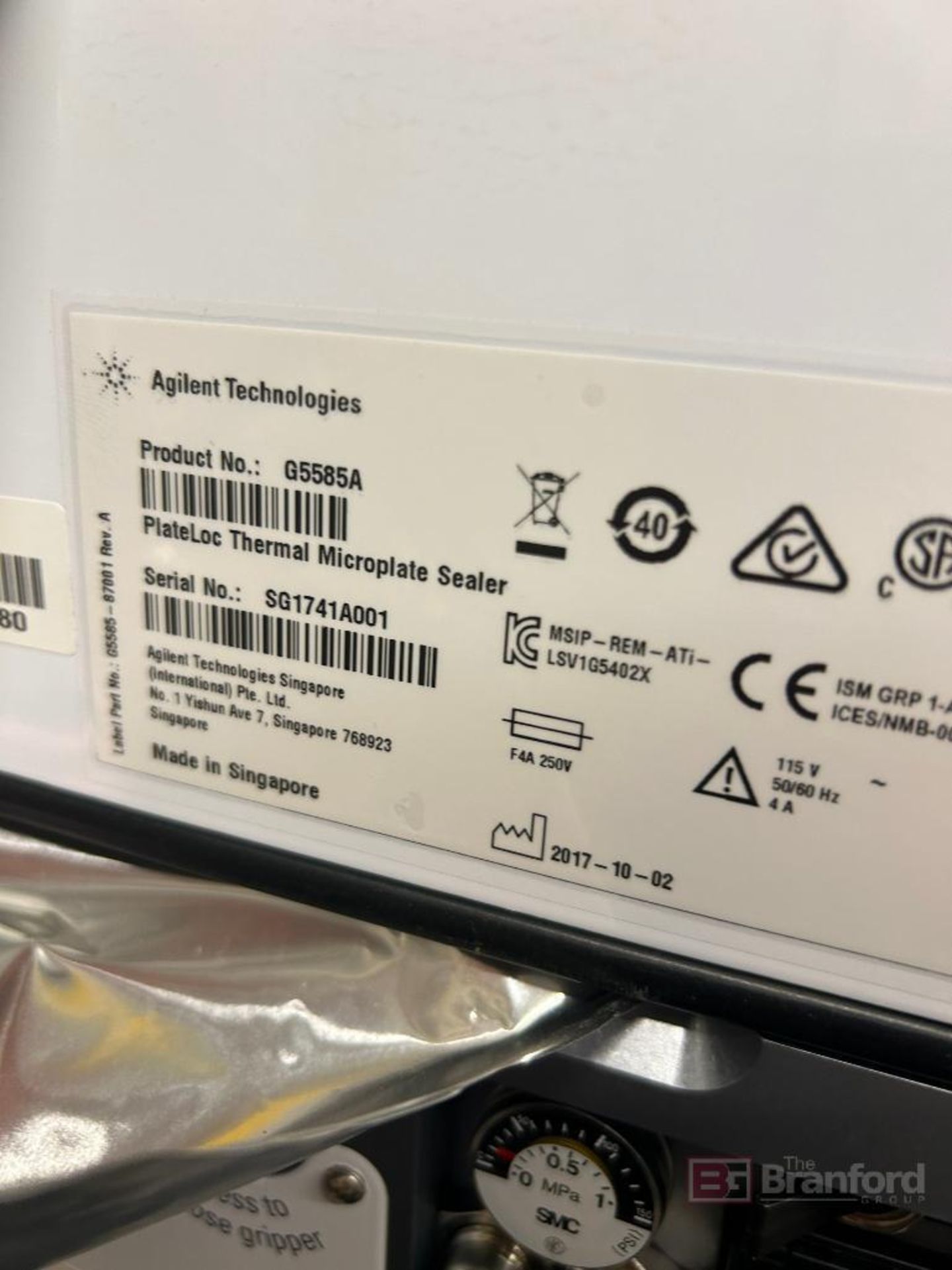 Agilent Technologies PlateLoc Thermal Microplate Sealer with Gas Purge Option - Image 5 of 5
