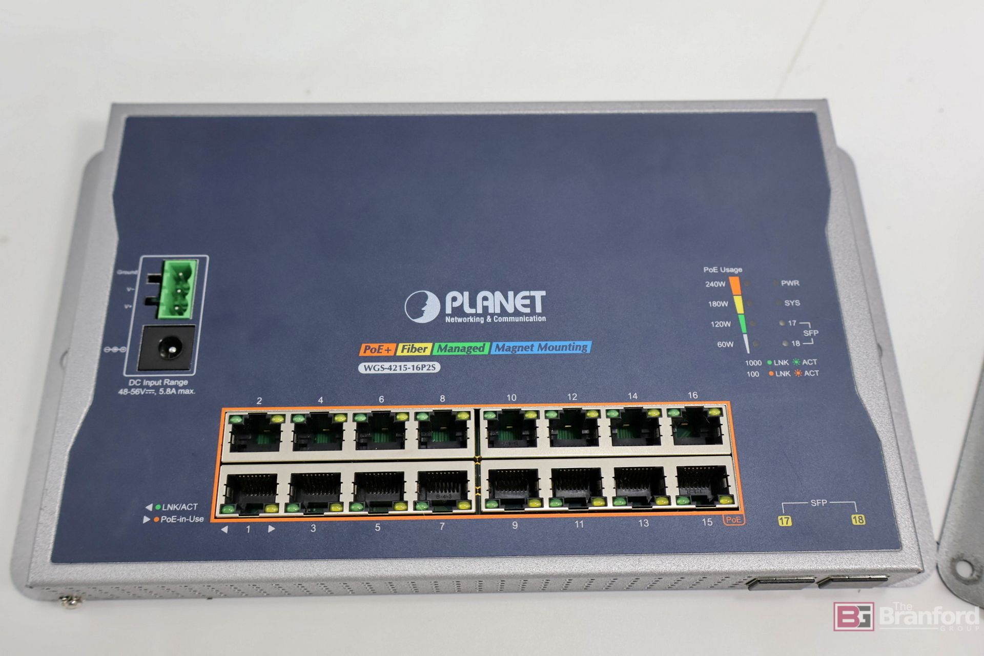(2) Planet Networking & CommunicationWGS-4215-16P2S; 16-Port Wall-Mount Managed Ethernet Switch - Image 2 of 5