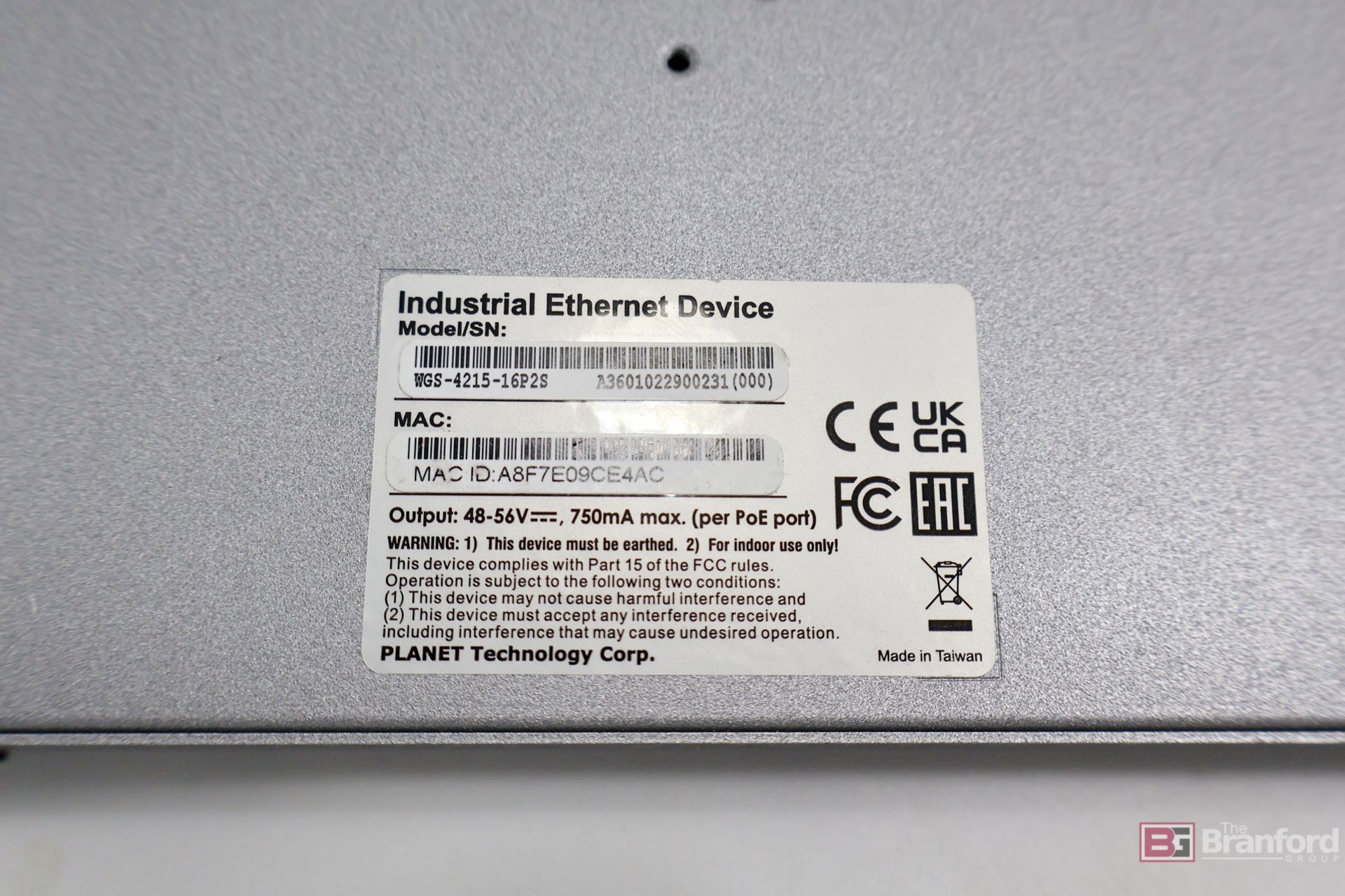 (2) Planet Networking & CommunicationWGS-4215-16P2S; 16-Port Wall-Mount Managed Ethernet Switch - Image 5 of 5