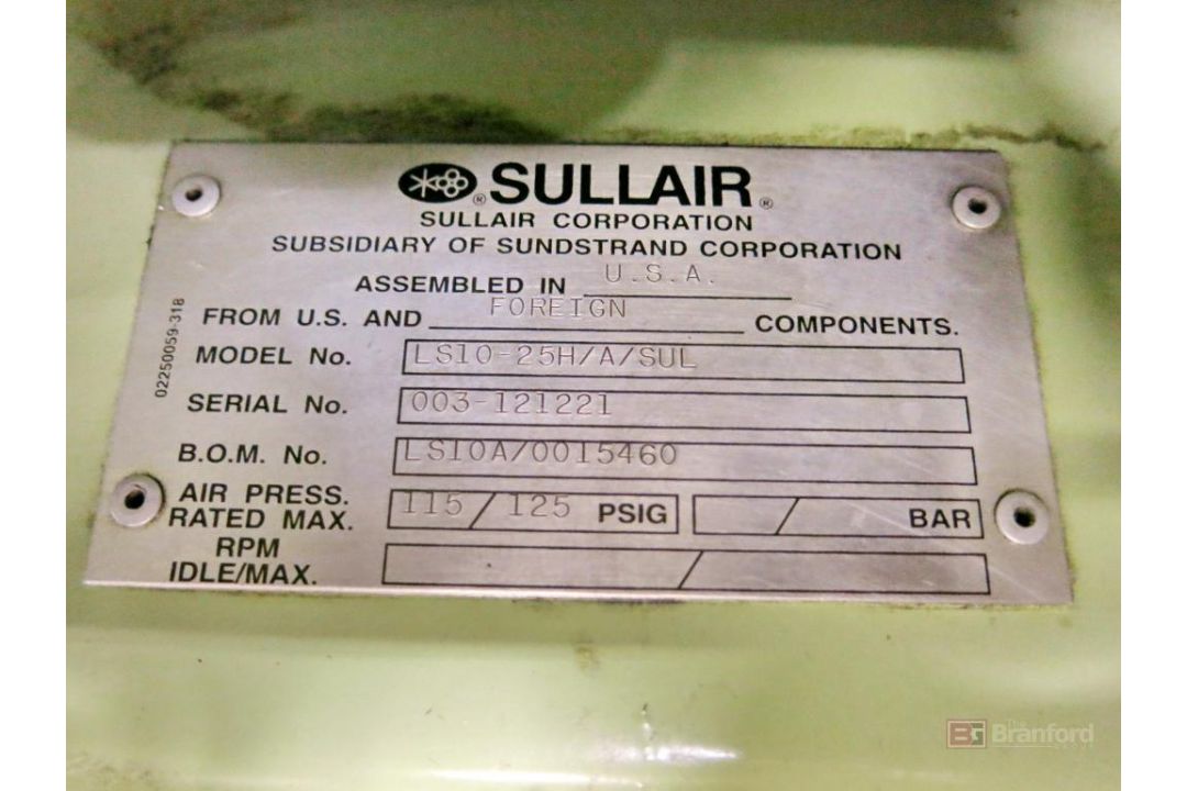 Sullair Model LS10 25-HP Air Compressor - Image 4 of 4