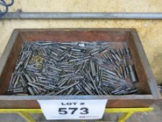 Crate, w/ scrap carbide end mills